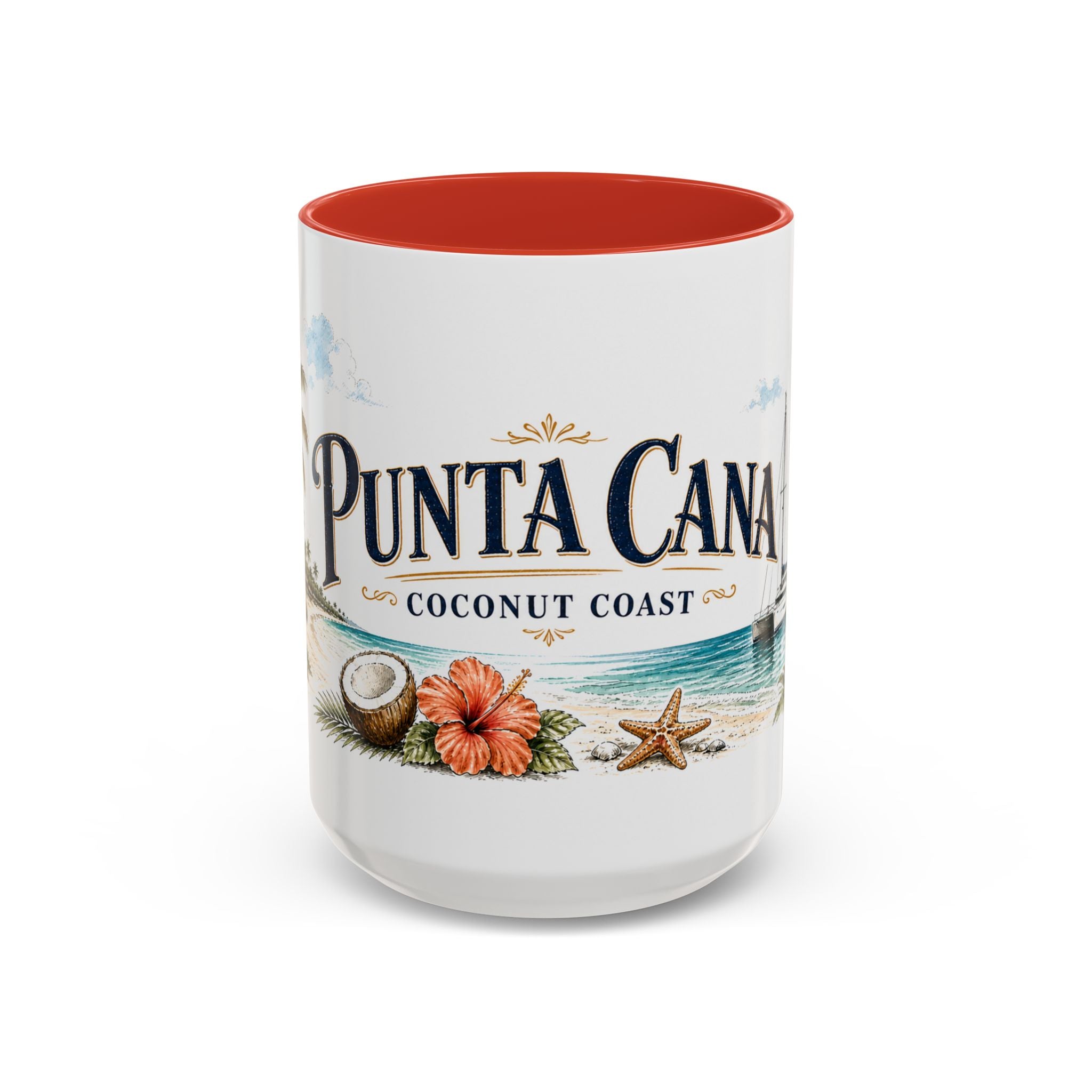 Punta Cana Coffee Mug | Dominican Republic Travel Souvenir | Vintage Illustrated City Gift | 11 oz 15 oz Accent Mug