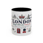London Coffee Mug | England Souvenir Travel Gift | Accent Color Ceramic 11oz 15oz