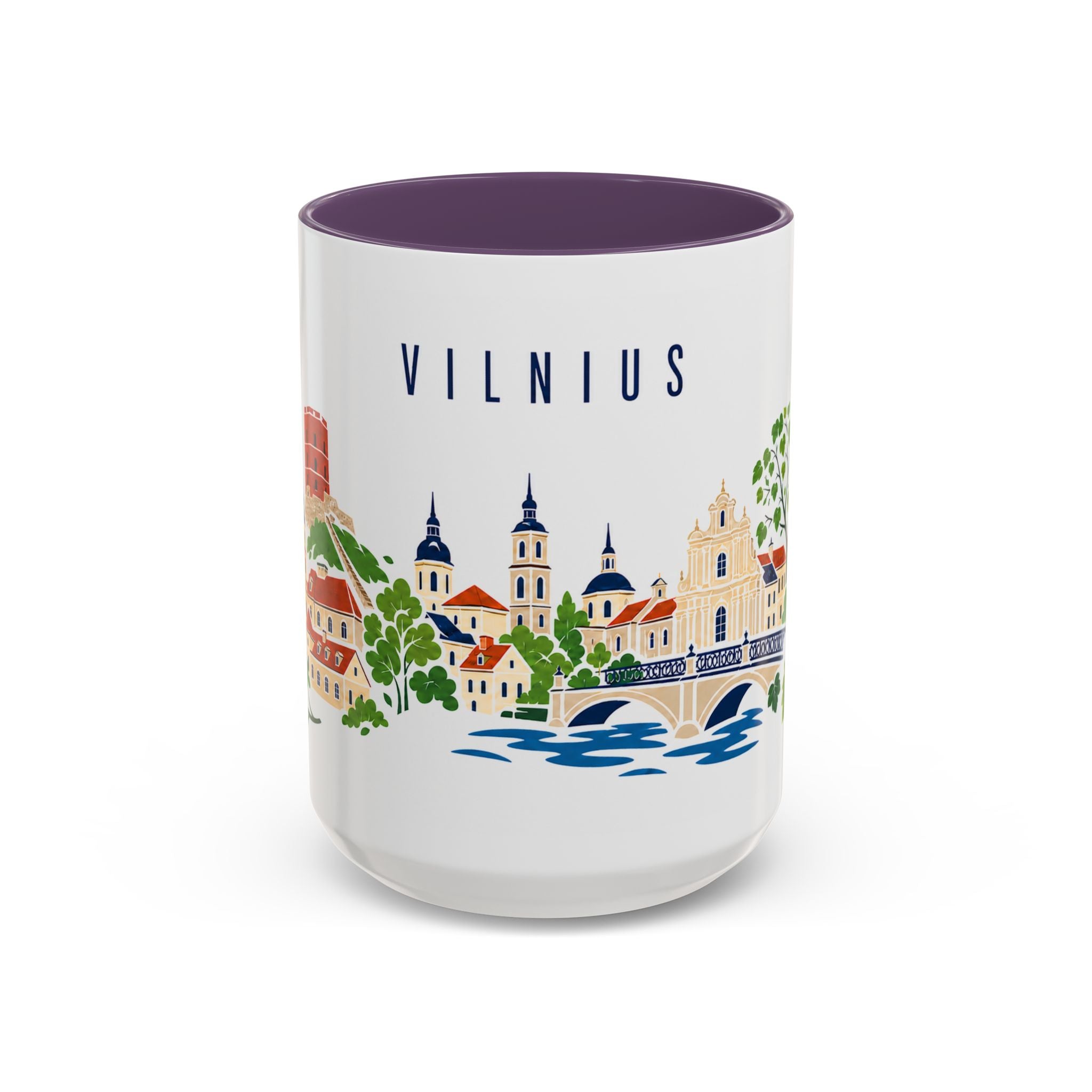 Vilnius Coffee Mug | Lithuania Travel Souvenir | Porcelain Decal City Gift | 11oz 15oz Accent Mug