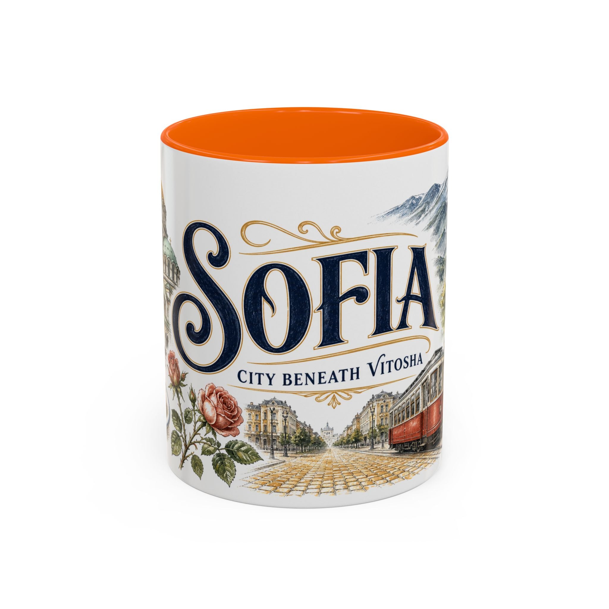 Sofia Coffee Mug | Bulgaria Travel Souvenir | Vintage Illustrated City Gift | 11 oz 15 oz Accent Mug