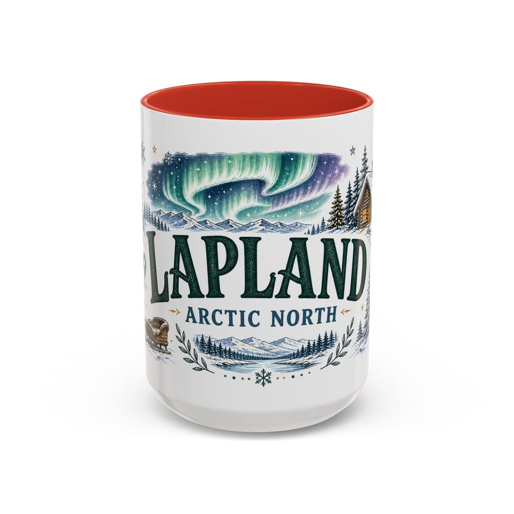 Lapland Coffee Mug | Travel Destination Souvenir Gift | Accent Color Ceramic 11oz 15oz