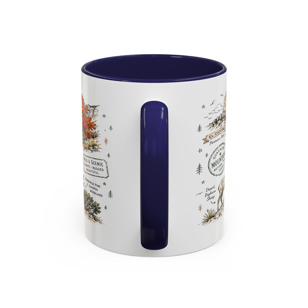 Guadalupe Mountains National Park Coffee Mug | Texas Desert Peaks Hiking Gift | Accent Color Ceramic 11oz 15oz