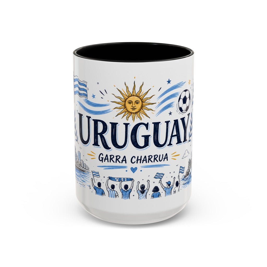 Uruguay Soccer Coffee Mug | World Cup Fan Gift | Accent Color Ceramic 11oz 15oz Match Day Cup