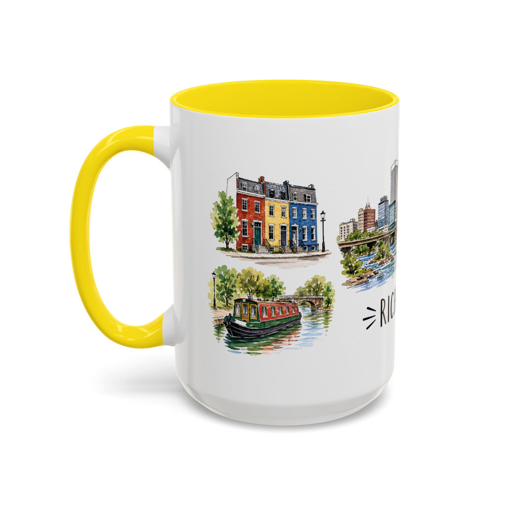 Richmond Illustrated Travel Mug | City Souvenir Accent Coffee Mug | 11oz 15oz Ceramic Cup