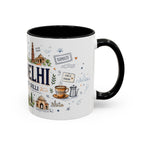 New Delhi Coffee Mug | India Souvenir Travel Gift | Accent Color Ceramic 11oz 15oz