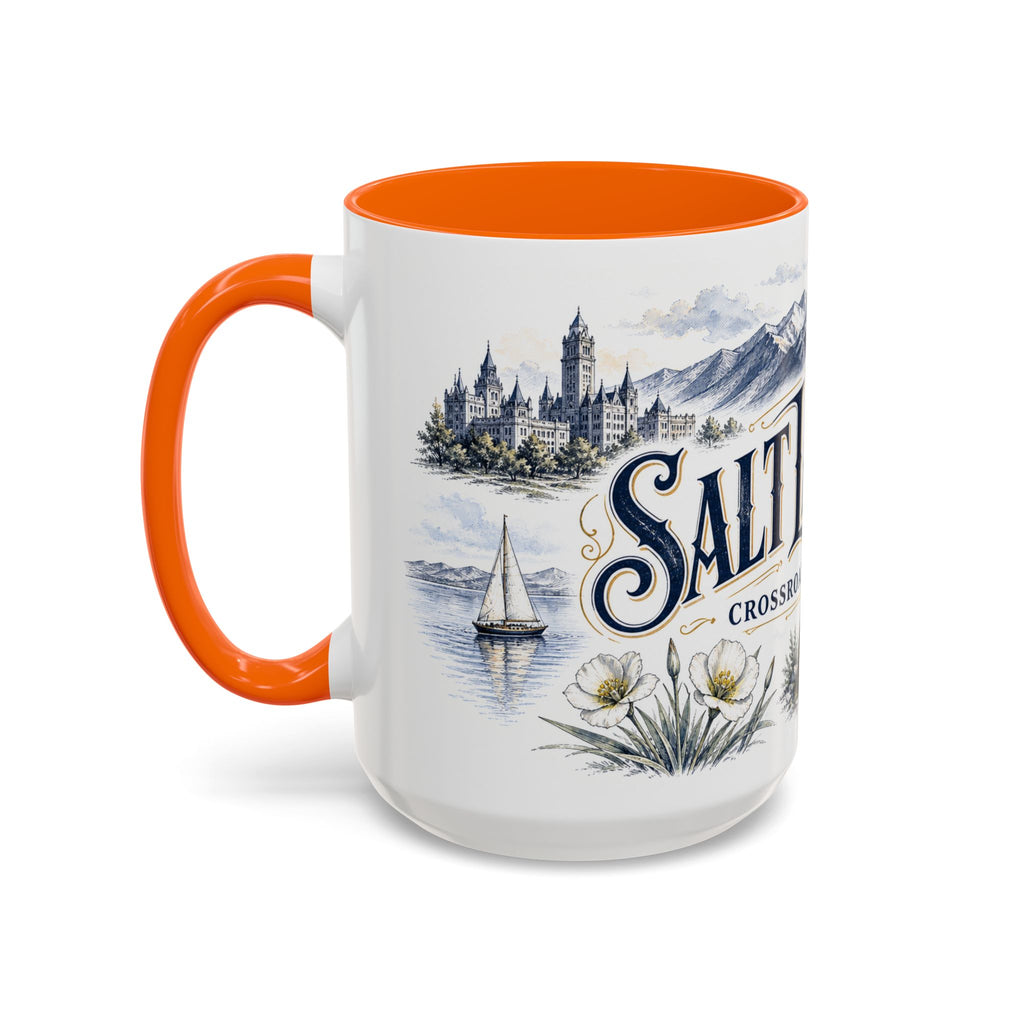 Salt Lake City Coffee Mug | United States Travel Souvenir | Vintage Illustrated City Gift | 11 oz 15 oz Accent Mug