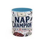 Nap Champion Coffee Mug | Father's Day Gift for Dad | Accent Color Ceramic 11oz 15oz