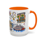 New Orleans Illustrated Travel Mug | City Souvenir Accent Coffee Mug | 11oz 15oz Ceramic Cup
