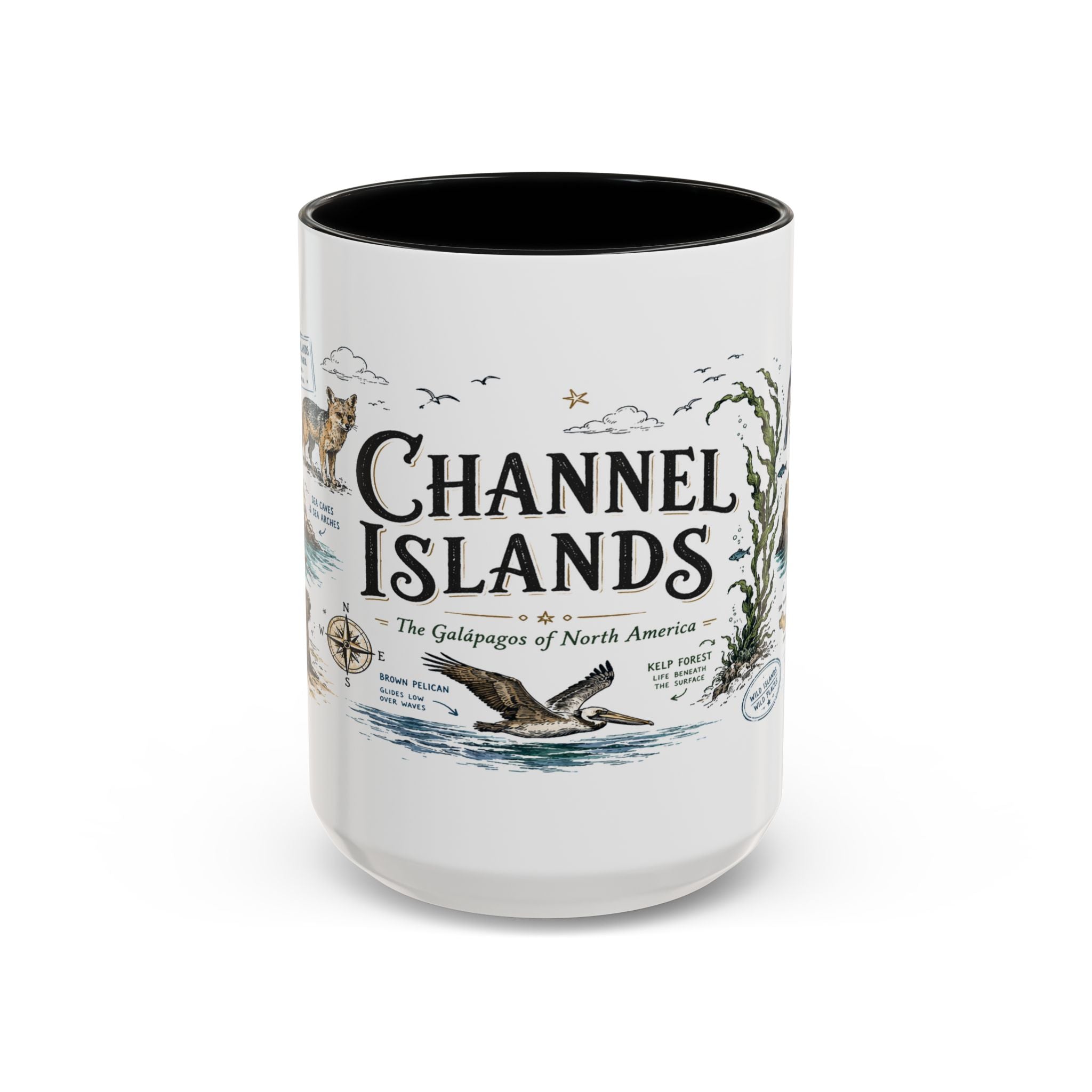 Channel Islands National Park Coffee Mug | California Island Wildlife Marine Gift | Accent Color Ceramic 11oz 15oz