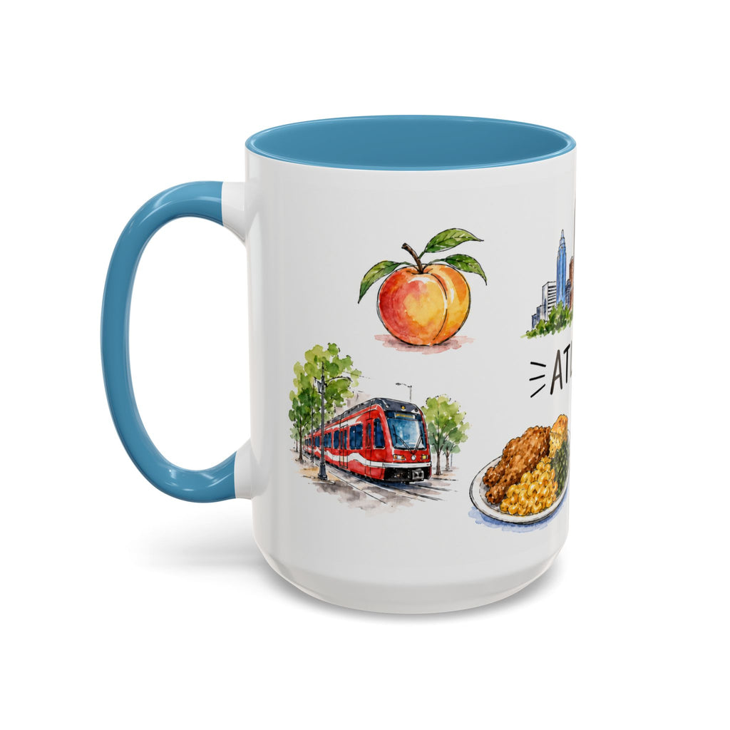 Atlanta Illustrated Travel Mug | City Souvenir Accent Coffee Mug | 11oz 15oz Ceramic Cup