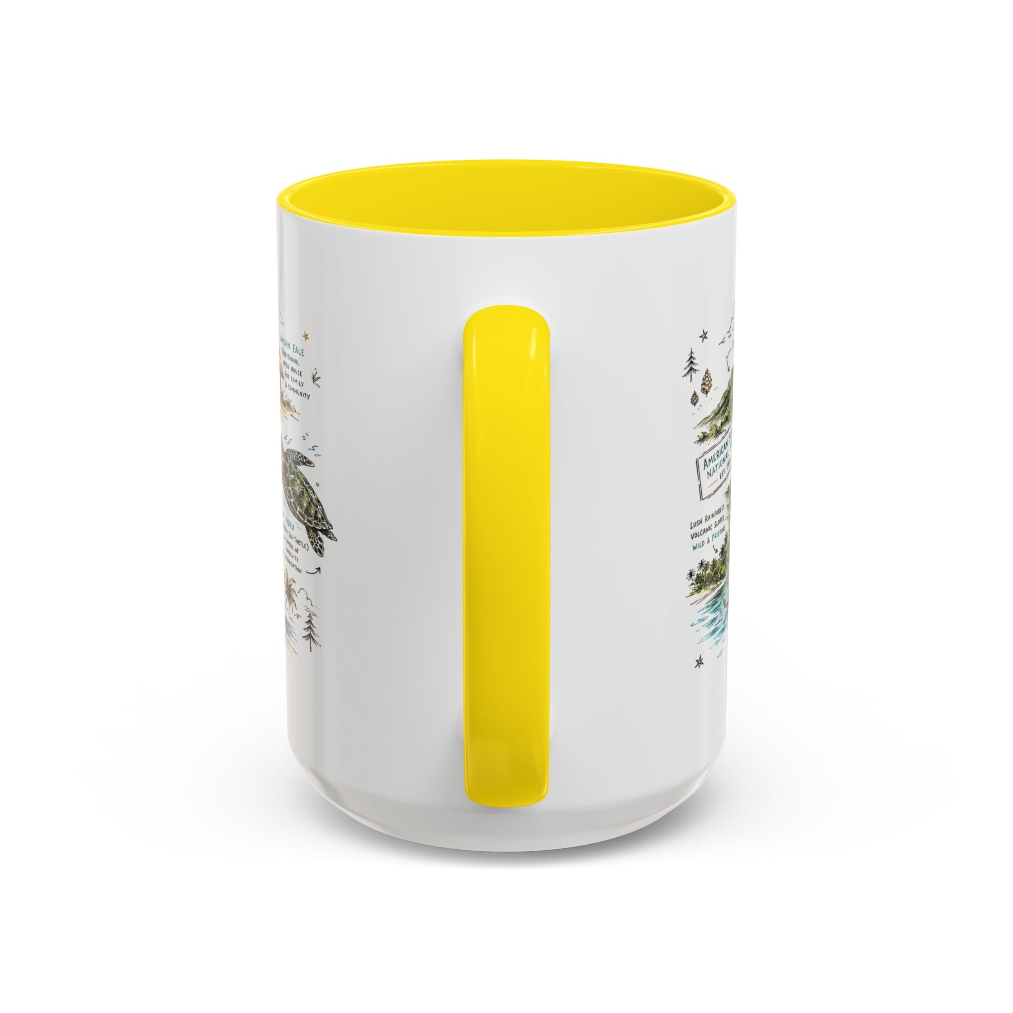 American Samoa National Park Coffee Mug | Pacific Island Rainforest Reef Gift | Accent Color Ceramic 11oz 15oz