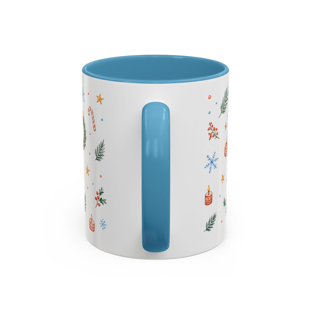 Christmas Mug | Watercolor Tree Gifts Wreath Holiday Cup | Accent Coffee Mug 11oz 15oz