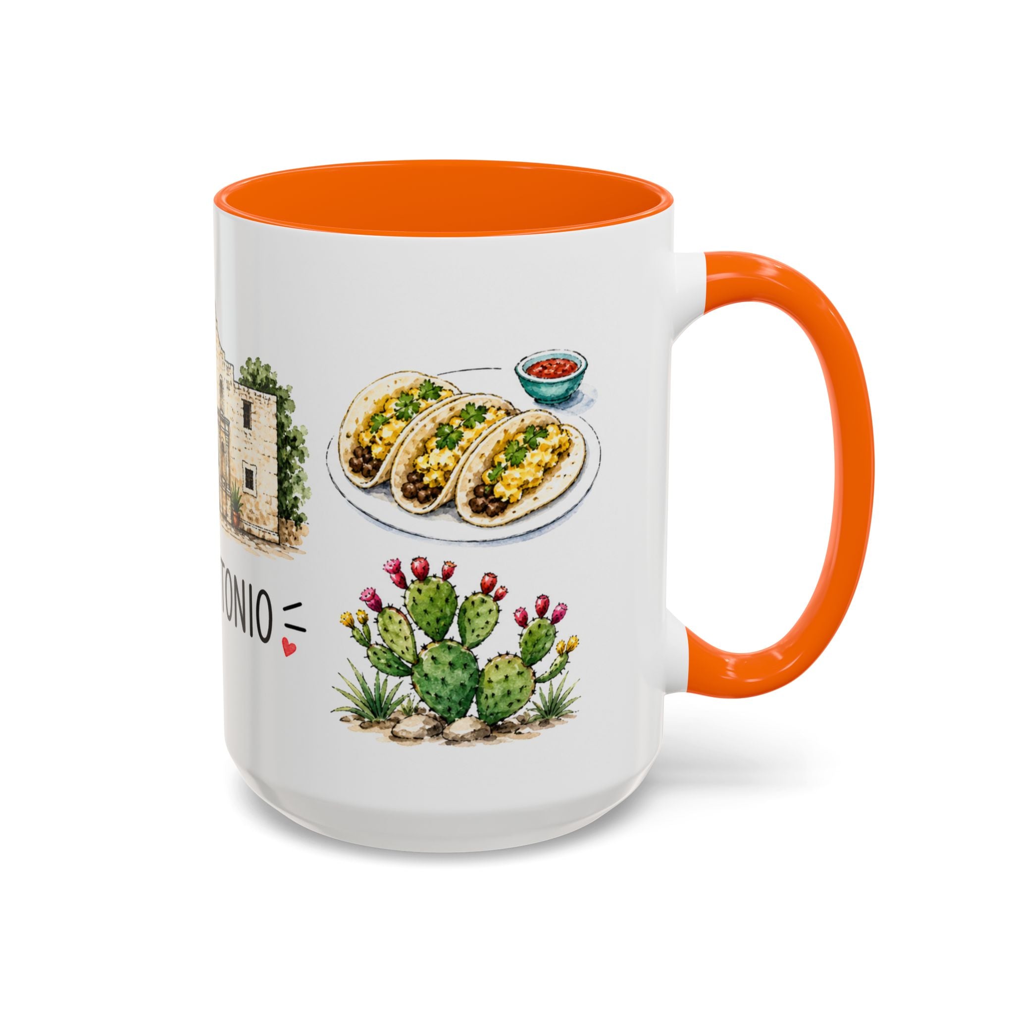 San Antonio Illustrated Travel Mug | City Souvenir Accent Coffee Mug | 11oz 15oz Ceramic Cup