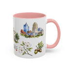 Raleigh Illustrated Travel Mug | City Souvenir Accent Coffee Mug | 11oz 15oz Ceramic Cup