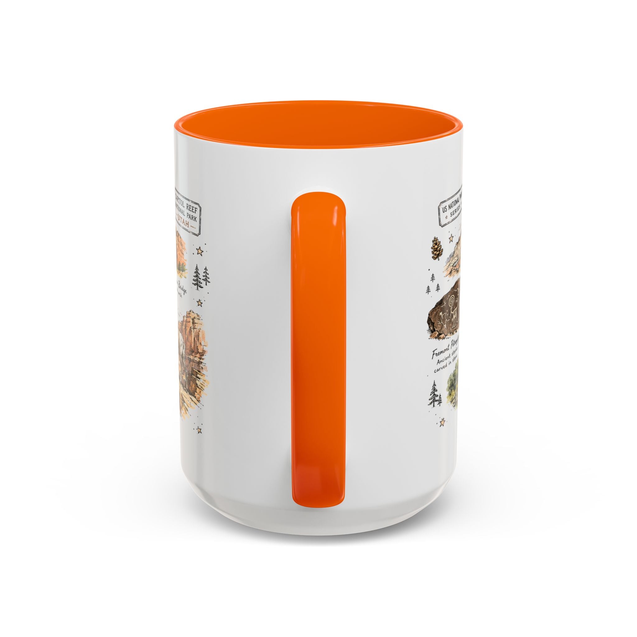 Capitol Reef National Park Coffee Mug | Utah Sandstone Canyon Hiking Gift | Accent Color Ceramic 11oz 15oz