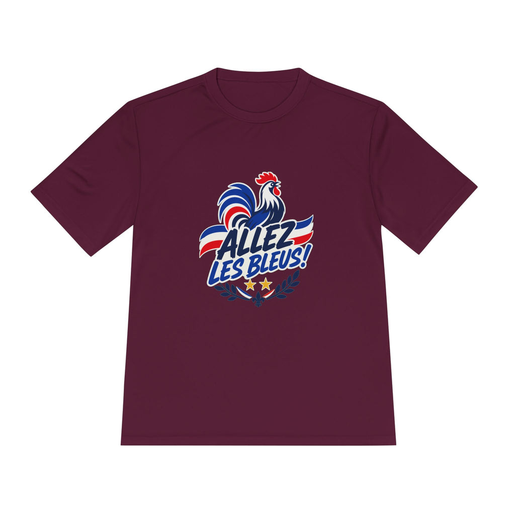 France Soccer T Shirt, Allez Les Bleus Tee, World Football Fan Shirt, Moisture Wicking Sport Tee