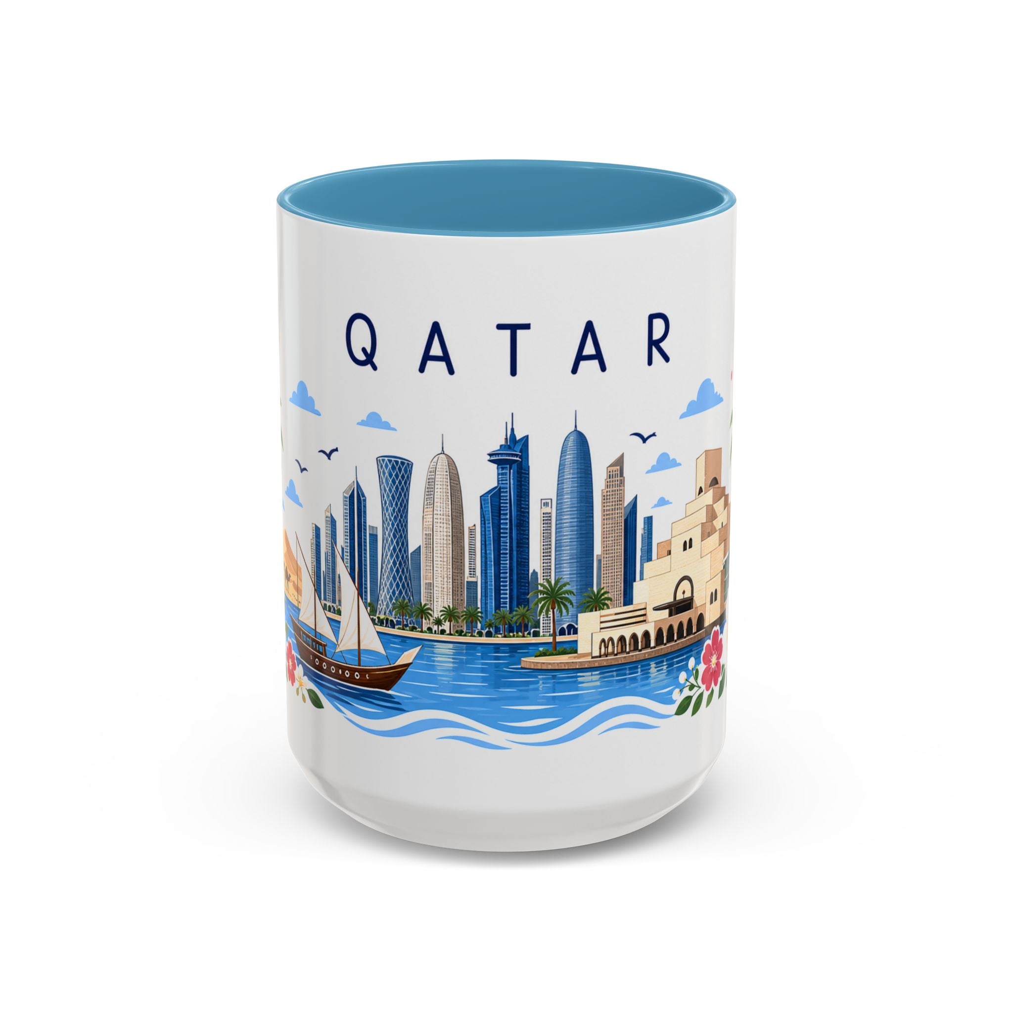 Qatar Coffee Mug | Travel Souvenir Accent Mug | Place Gift Ceramic Cup 11oz 15oz