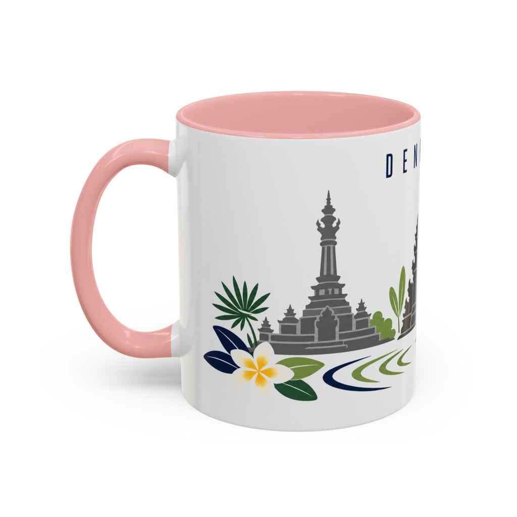 Denpasar Coffee Mug | Indonesia Travel Souvenir | Porcelain Decal City Gift | 11oz 15oz Accent Mug