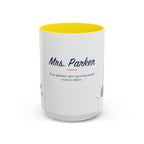 Personalized Teacher Mug | Custom Name Notebook Coffee Cup | Back to School Gift 11oz 15oz