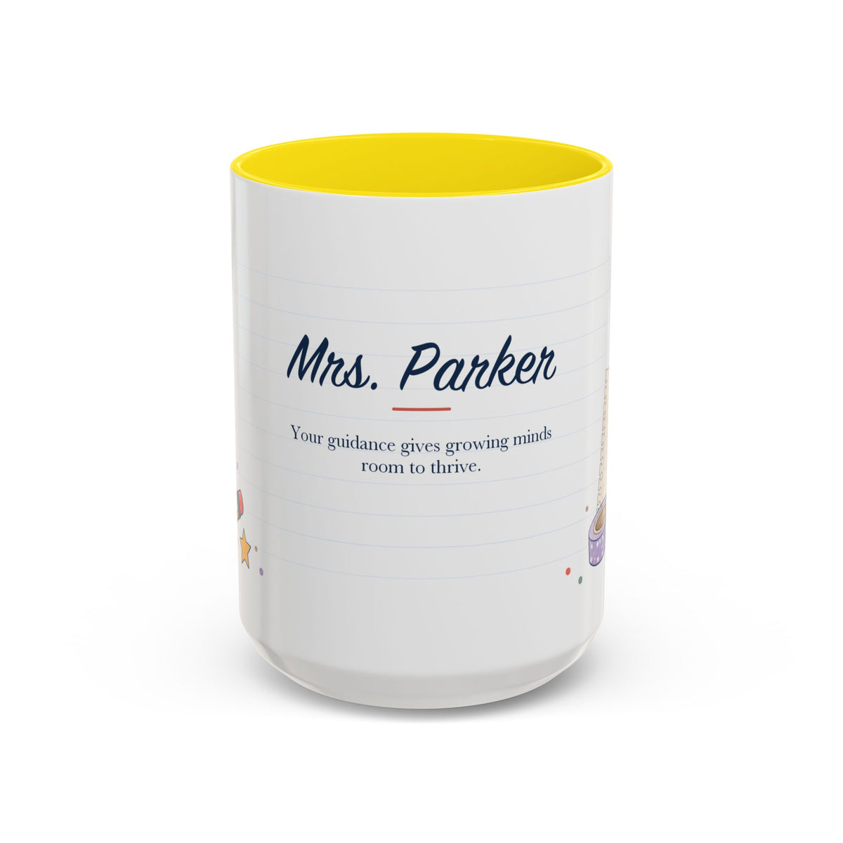 Personalized Teacher Mug | Custom Name Notebook Coffee Cup | Back to School Gift 11oz 15oz