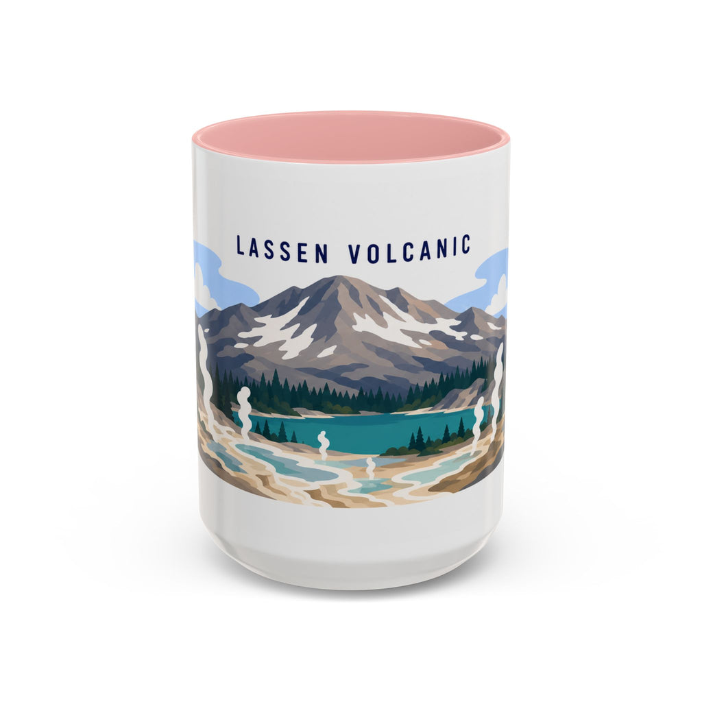 Lassen Volcanic National Park Coffee Mug | Solid Color Block Park Souvenir | 11oz 15oz Accent Mug