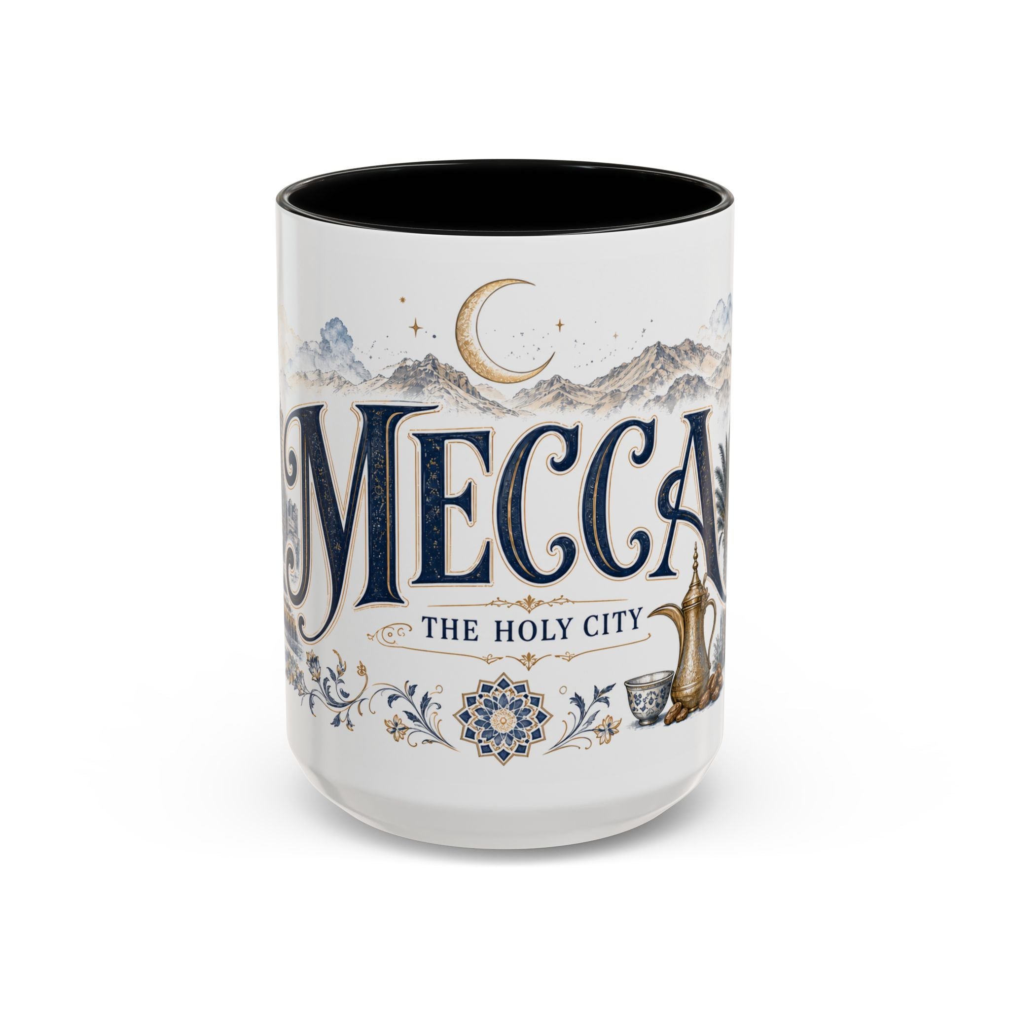 Mecca Coffee Mug | Saudi Arabia Travel Souvenir | Vintage Illustrated City Gift | 11 oz 15 oz Accent Mug