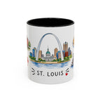 St. Louis Illustrated Travel Mug | City Souvenir Accent Coffee Mug | 11oz 15oz Ceramic Cup