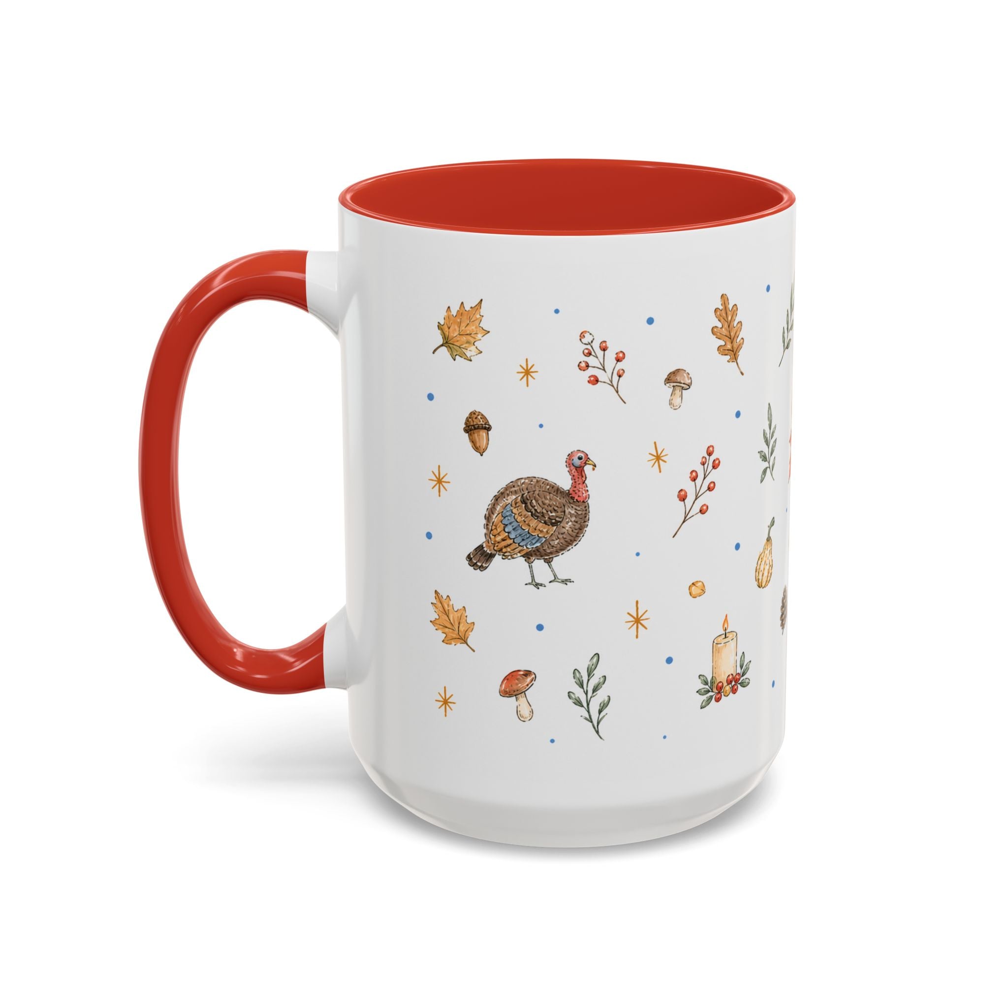 Thanksgiving Turkey Mug | Friendly Woodland Watercolor Gift | Autumn Accent Cup 11oz 15oz