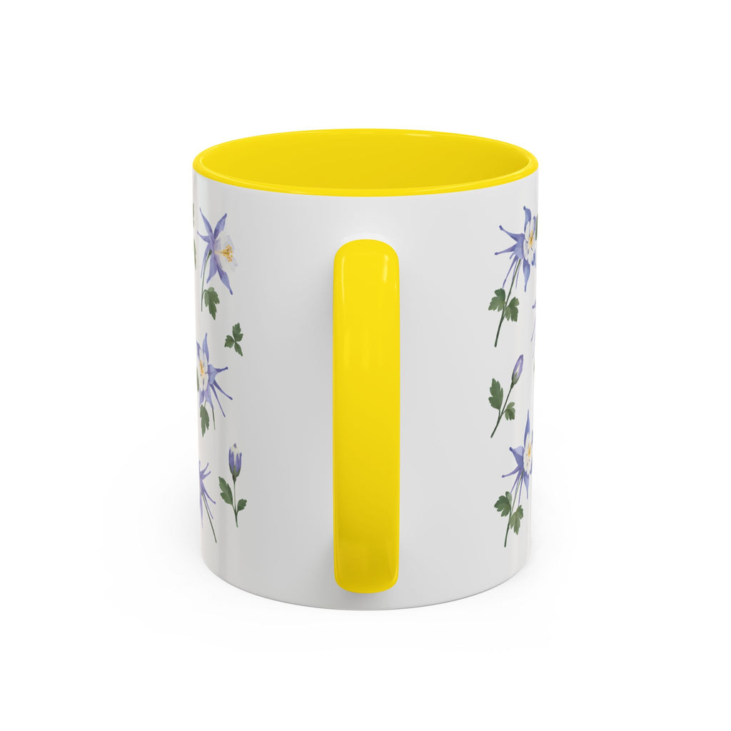 Colorado Rocky Mountain columbine Mug, State Flower Floral Coffee Cup, 11oz Botanical Gift