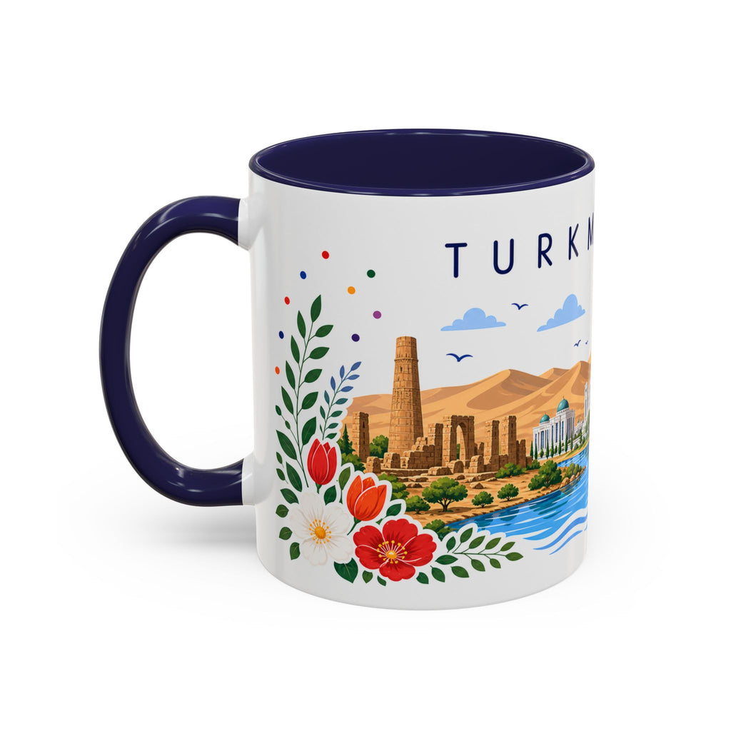 Turkmenistan Coffee Mug | Travel Souvenir Accent Mug | Place Gift Ceramic Cup 11oz 15oz
