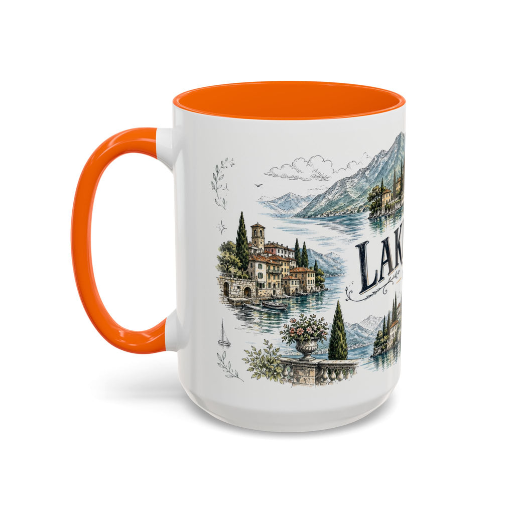 Lake Como Mug, Italy Travel Souvenir, Bucket List Gift, Accent Ceramic Coffee Mug 11oz 15oz