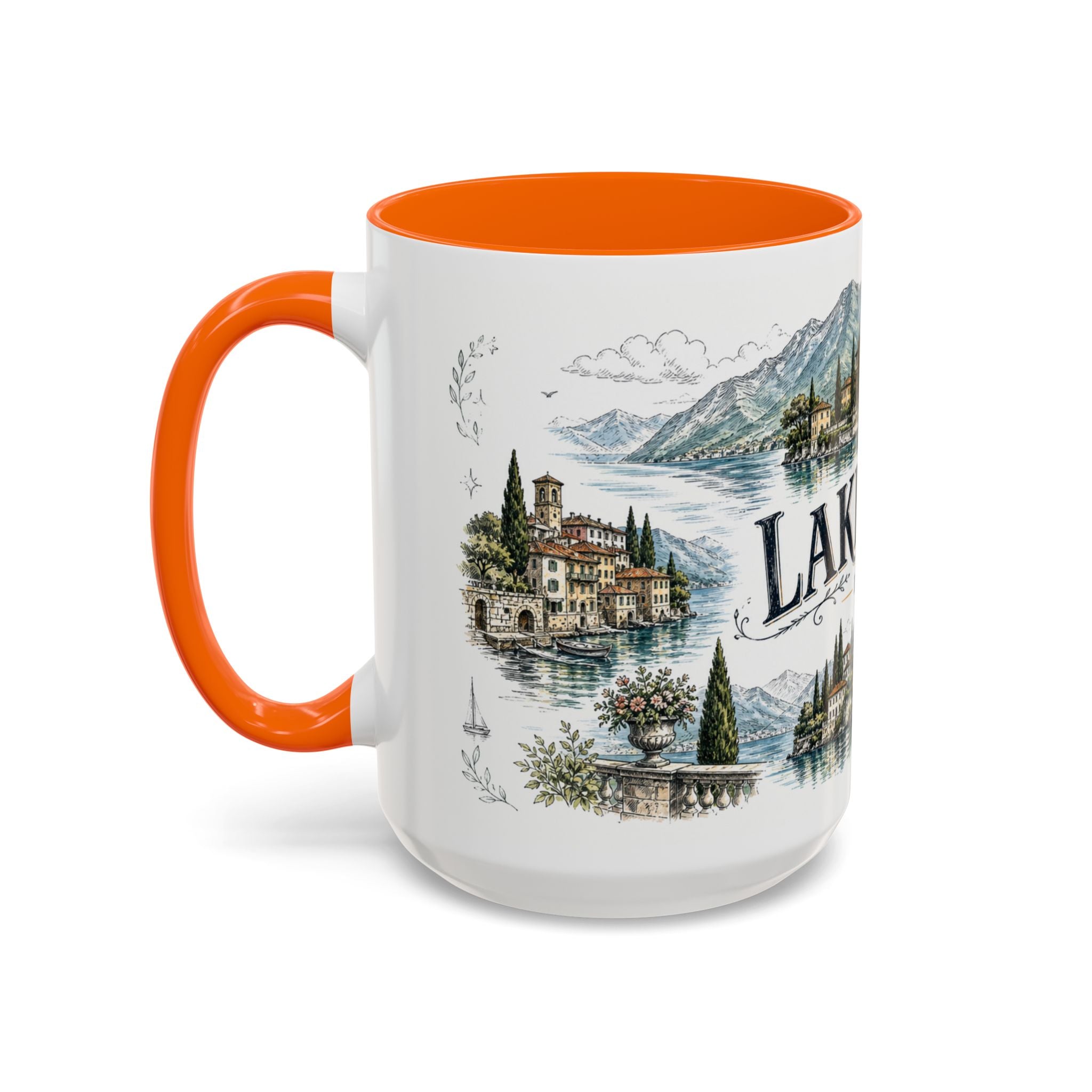 Lake Como Mug, Italy Travel Souvenir, Bucket List Gift, Accent Ceramic Coffee Mug 11oz 15oz