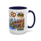 Philadelphia Illustrated Travel Mug | City Souvenir Accent Coffee Mug | 11oz 15oz Ceramic Cup