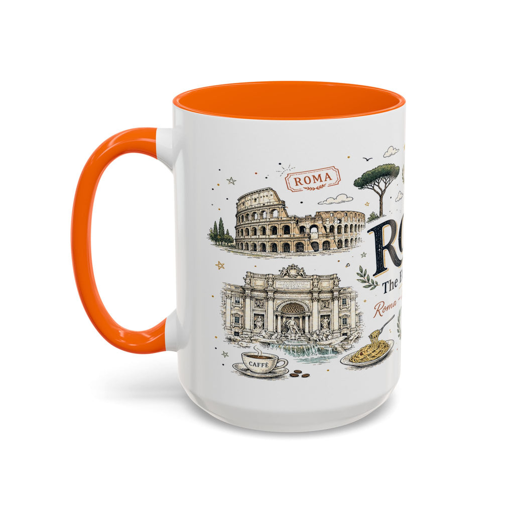 Rome Coffee Mug | Italy Souvenir Travel Gift | Accent Color Ceramic 11oz 15oz