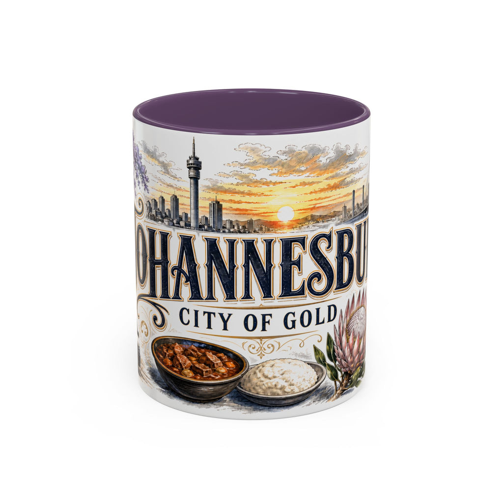 Johannesburg Coffee Mug | South Africa Travel Souvenir | Vintage Illustrated City Gift | 11 oz 15 oz Accent Mug
