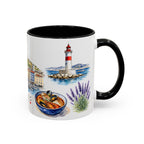 Marseille Illustrated Travel Mug | City Souvenir Accent Coffee Mug | 11oz 15oz Ceramic Cup