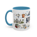 Kolkata Coffee Mug | India Souvenir Travel Gift | Accent Color Ceramic 11oz 15oz