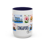 Singapore Coffee Mug | Postage Stamp Collage Mug | Travel Souvenir Accent Cup 11oz 15oz