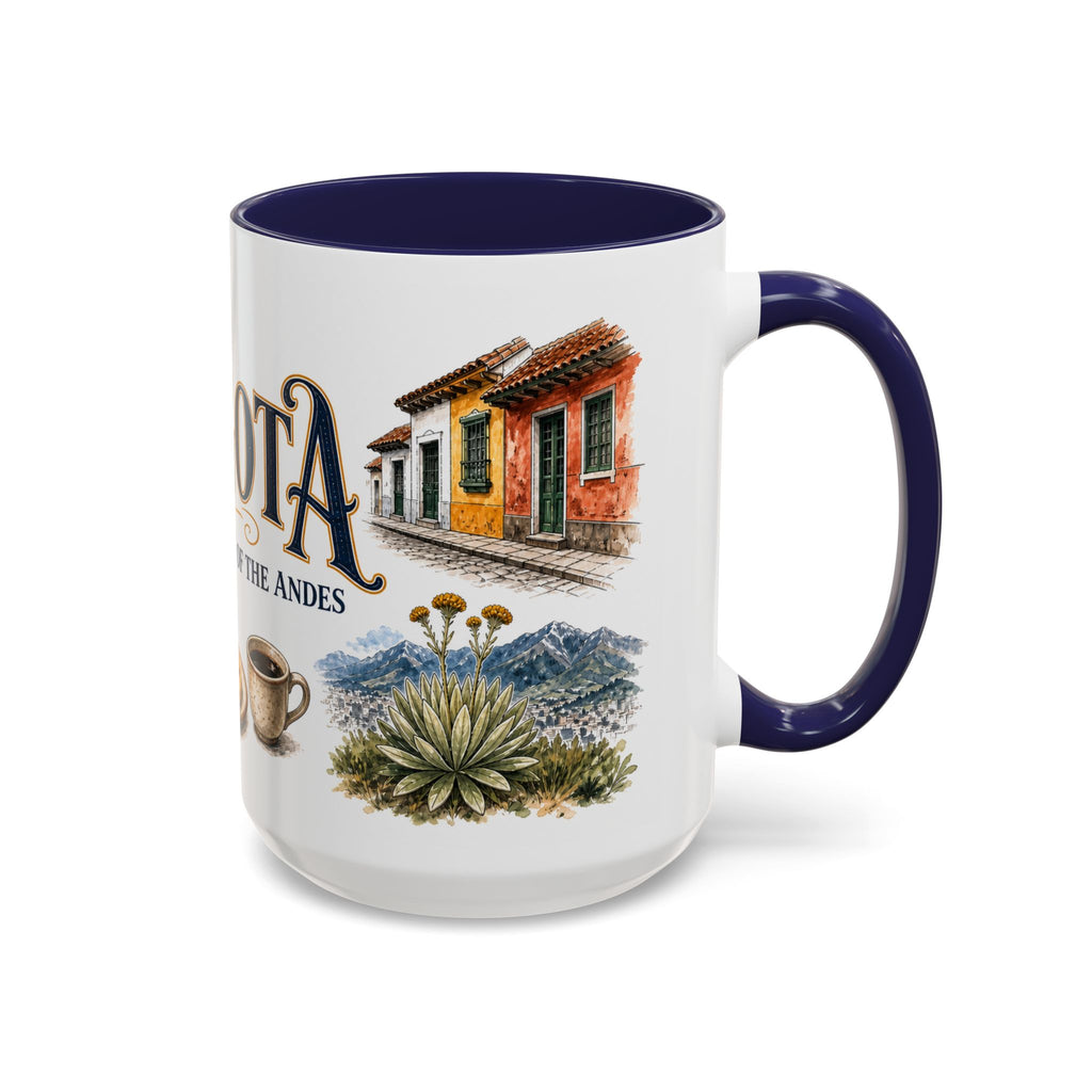 Bogota Coffee Mug | Colombia Travel Souvenir | Vintage Illustrated City Gift | 11 oz 15 oz Accent Mug