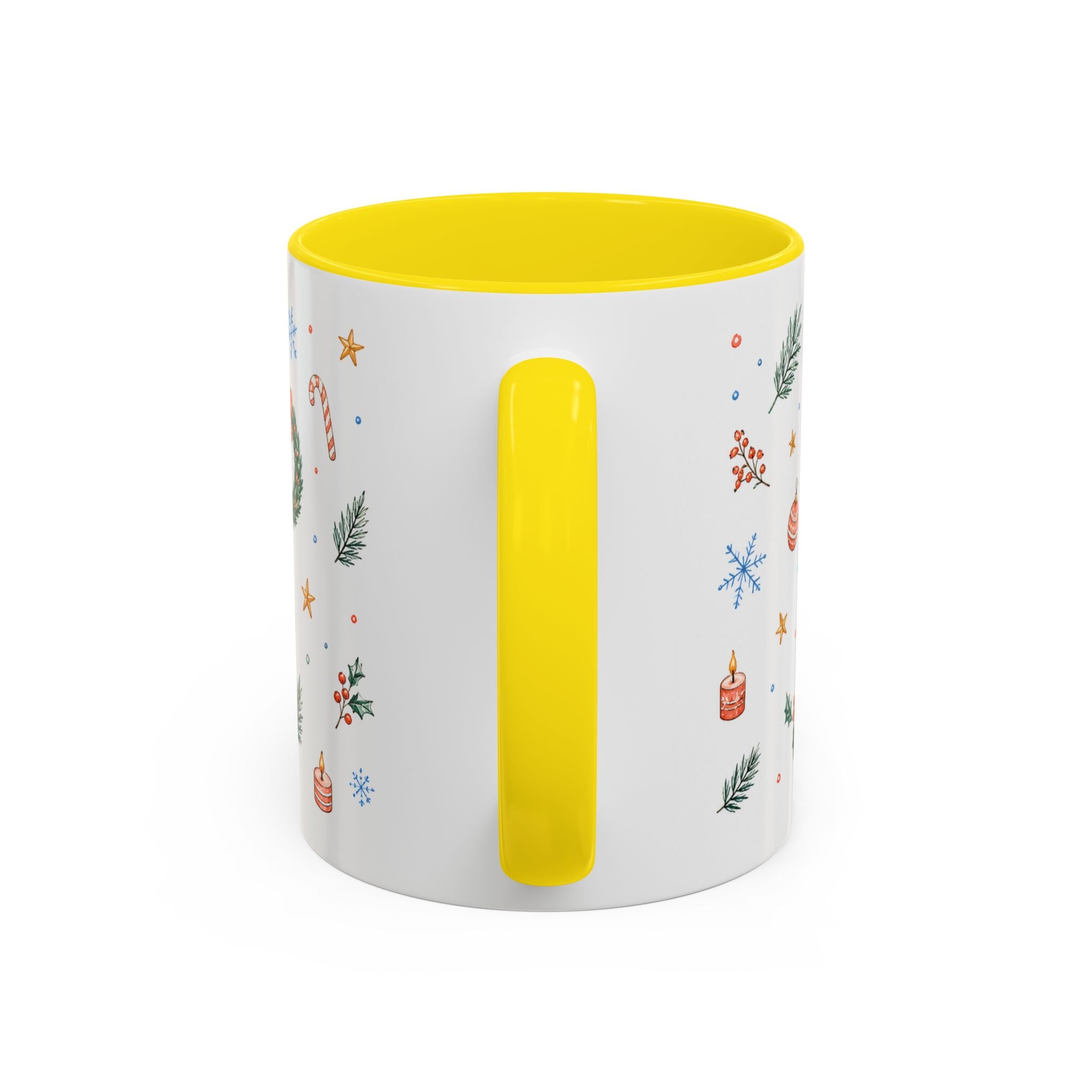 Christmas Mug | Watercolor Tree Gifts Wreath Holiday Cup | Accent Coffee Mug 11oz 15oz