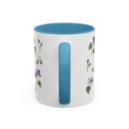 Wisconsin Wood Violet Mug, State Flower Floral Coffee Cup, 11oz Botanical Gift
