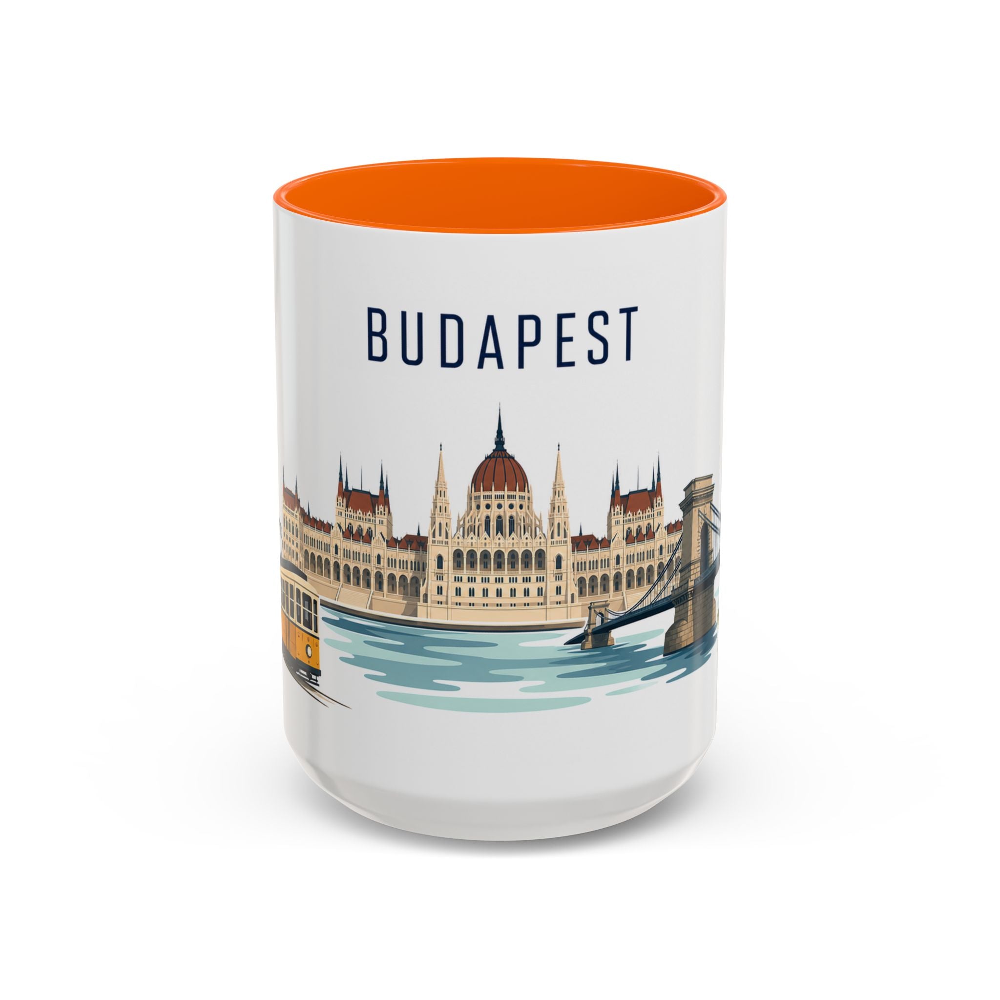 Budapest Coffee Mug | Hungary Travel Souvenir | Porcelain Decal City Gift | 11oz 15oz Accent Mug