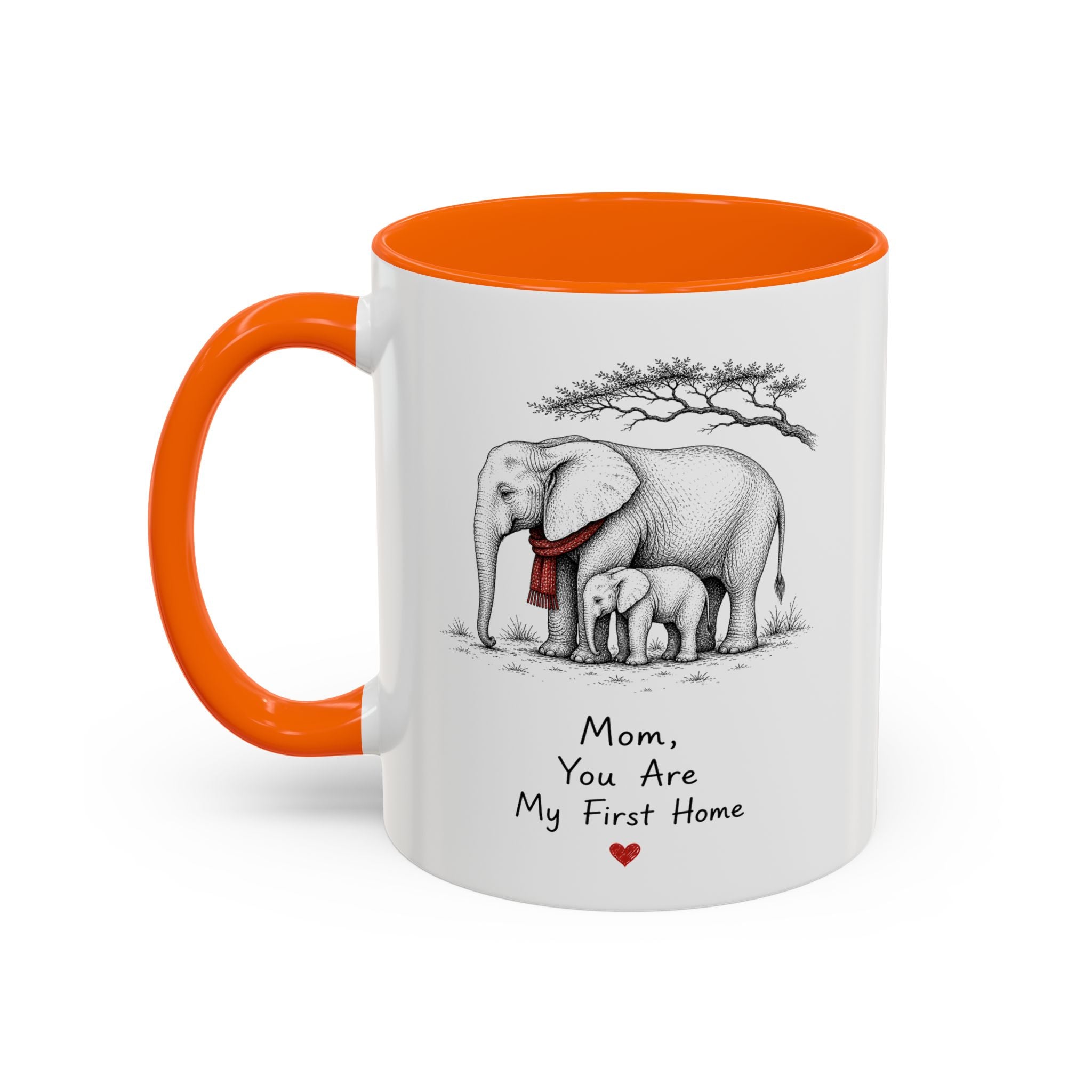 Elephant Mom Coffee Mug | First Home Forever Heart | Mother's Day Gift