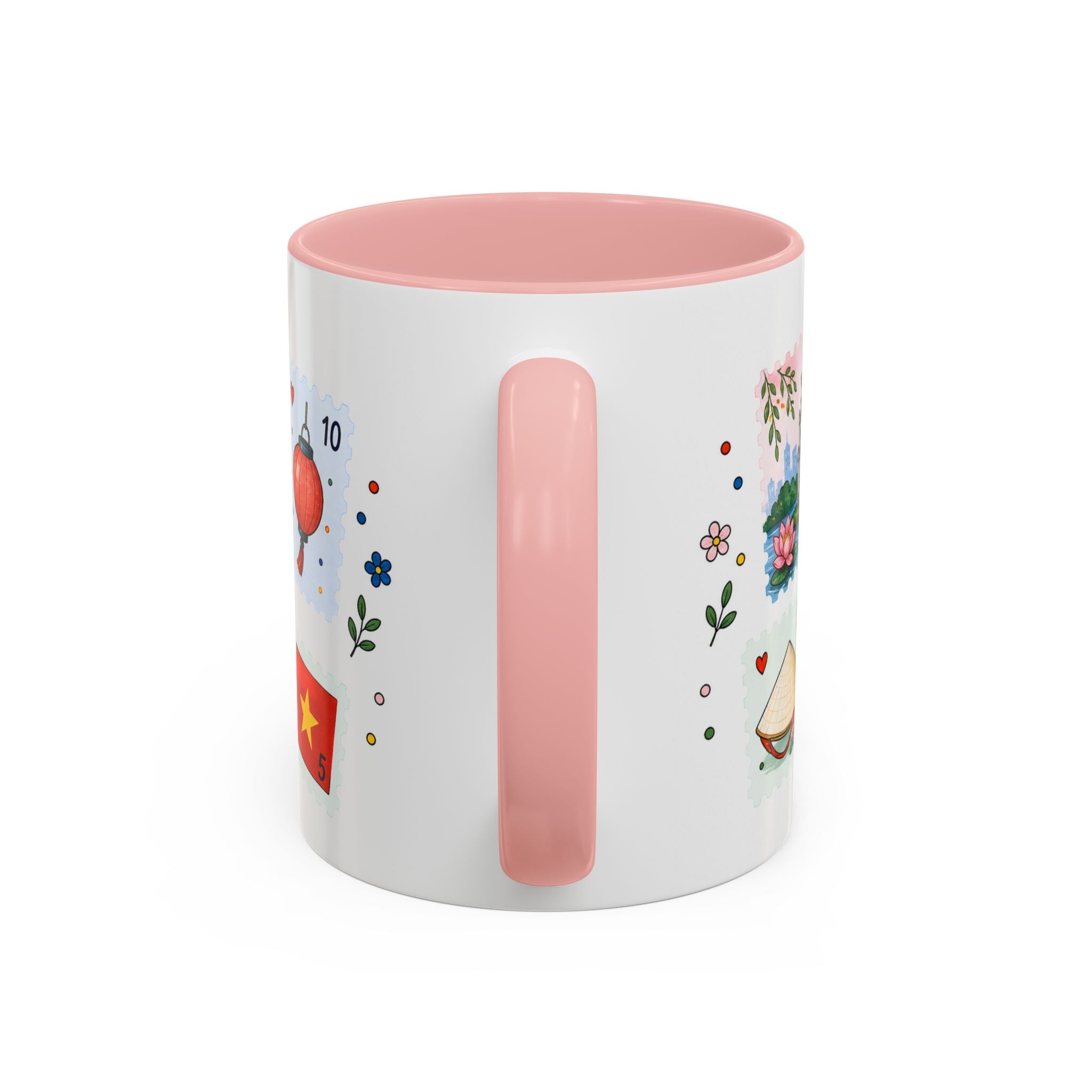 Hanoi Coffee Mug | Postage Stamp Collage Mug | Travel Souvenir Accent Cup 11oz 15oz