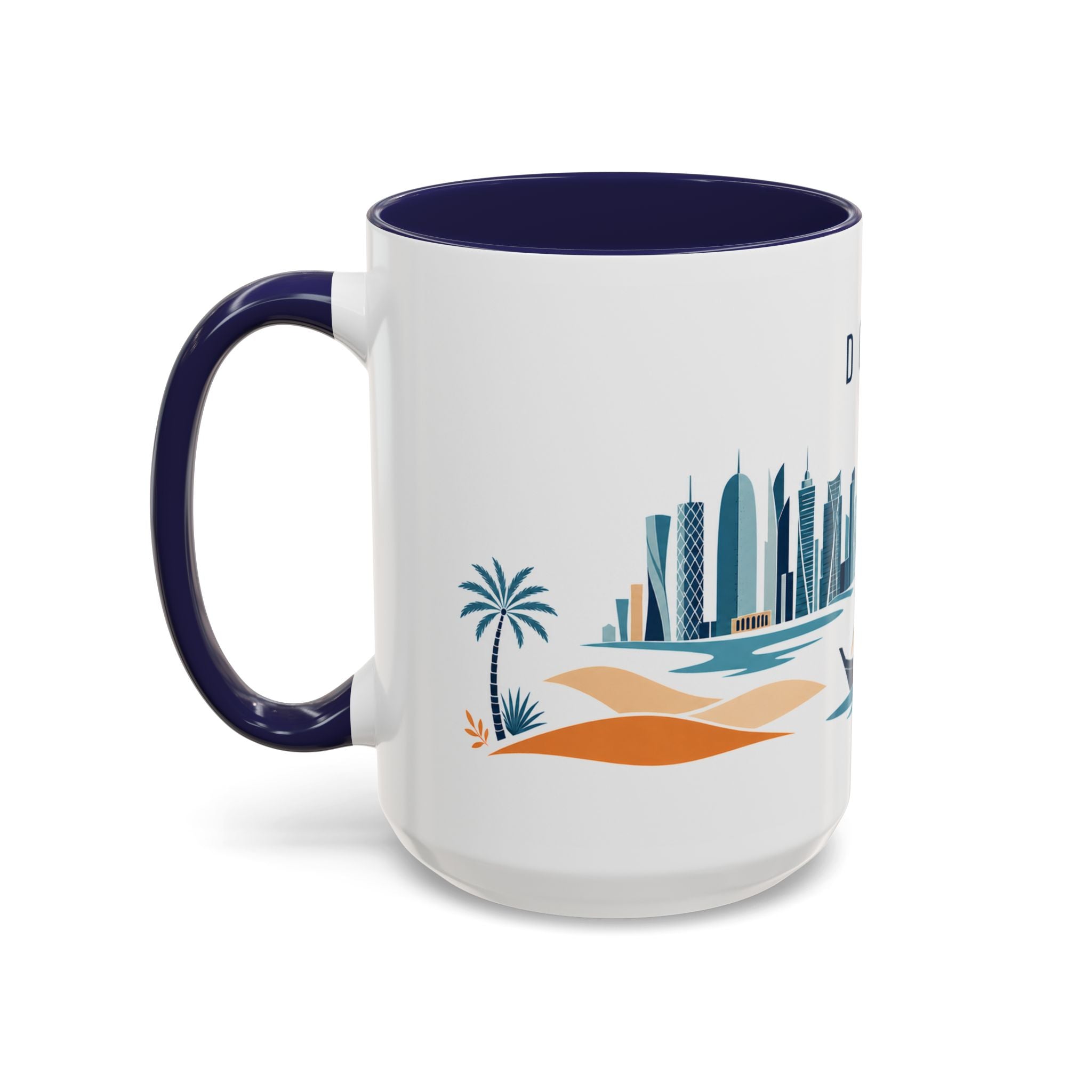 Doha Coffee Mug | Qatar Travel Souvenir | Porcelain Decal City Gift | 11oz 15oz Accent Mug