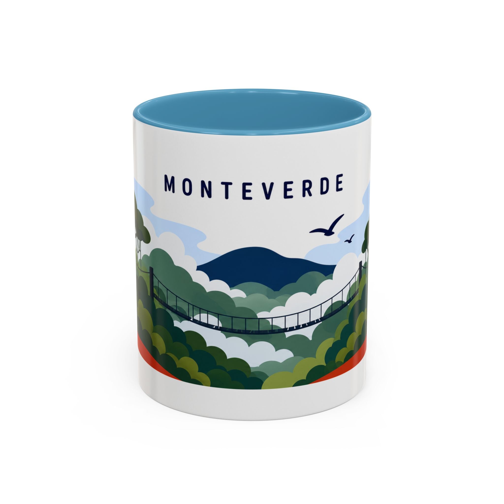 Monteverde Coffee Mug | Travel Destination Souvenir Gift | Accent Color Ceramic 11oz 15oz