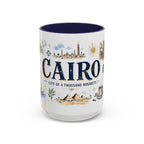 Cairo Coffee Mug | Egypt Souvenir Travel Gift | Accent Color Ceramic 11oz 15oz