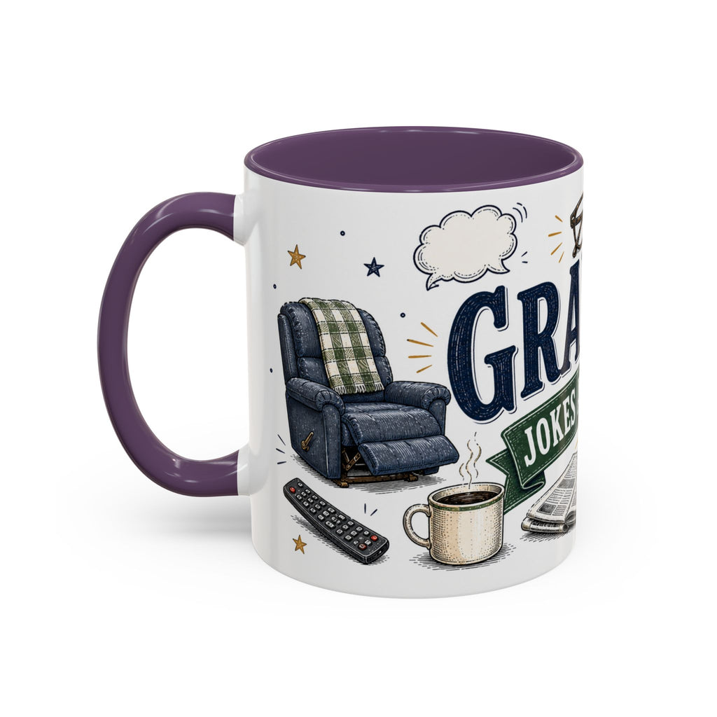 Grandpa's Jokes Are Legendary Coffee Mug | Funny Gift From Grandkids | Accent Ceramic 11oz 15oz