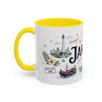 Jakarta Coffee Mug | Indonesia Souvenir Travel Gift | Accent Color Ceramic 11oz 15oz