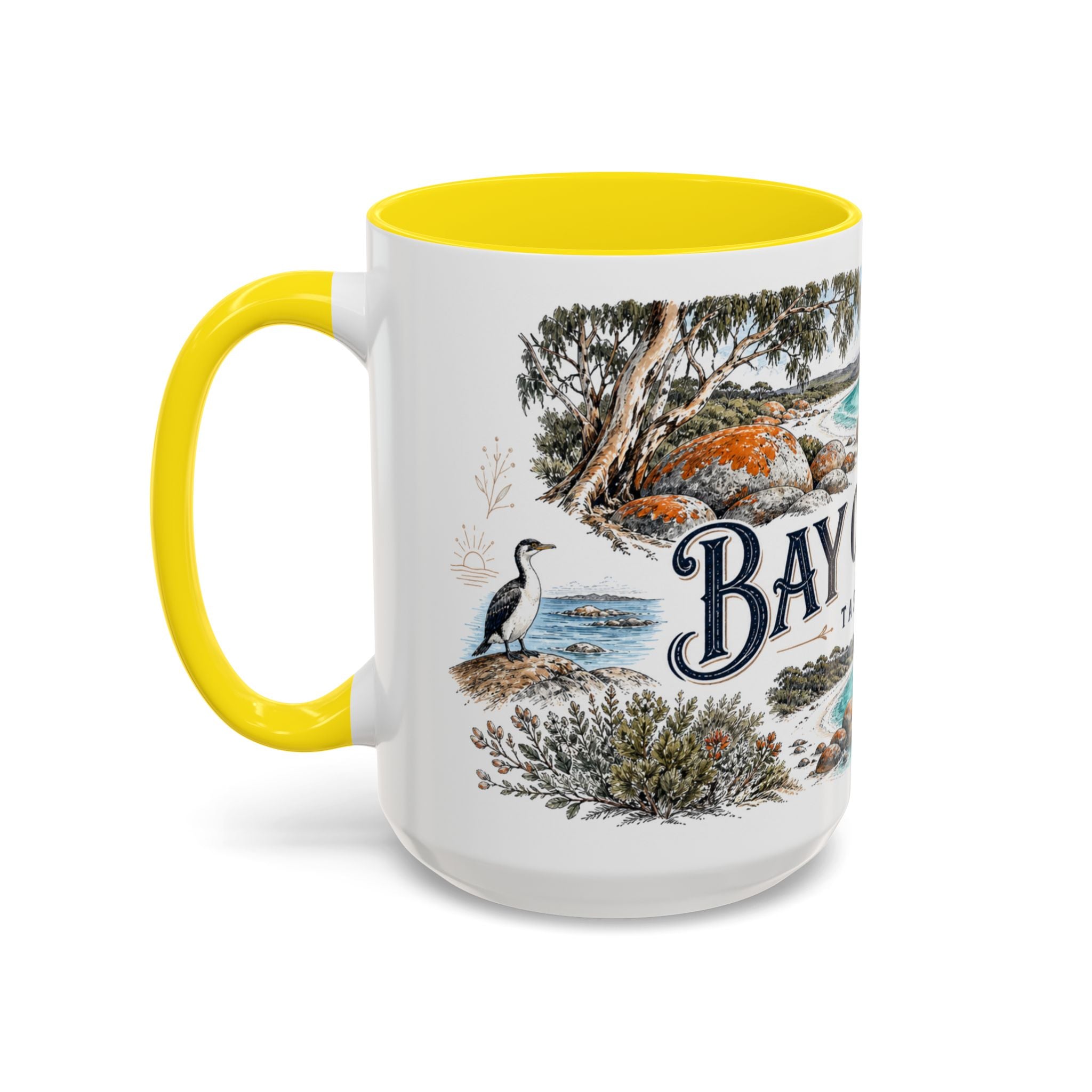 Bay of Fires Mug, Tasmania Travel Souvenir, Bucket List Gift, Accent Ceramic Coffee Mug 11oz 15oz